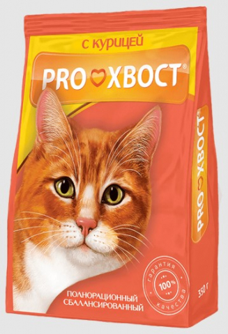 Корм сухой ProХвост (для взрослых кошек), 350 г, курица