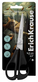 Ножницы канцелярские ErichKrause Big City Cats, 165 мм, ассорти Ножницы канцелярские ErichKrause Big City Cats, 165 мм, ассорти