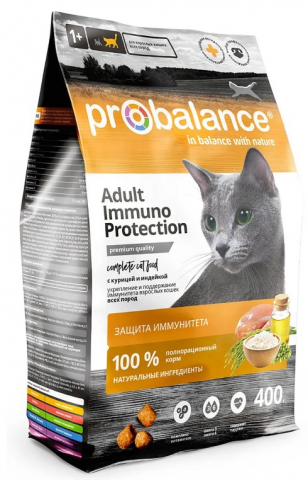 Корм сухой ProBalance Adult Immuno Protection (для взрослых кошек) 400 г, курица и индейка