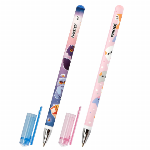 Ручка шариковая Funster Fat Cats, корпус ассорти, стержень синий