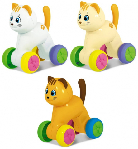 Игрушка-каталка Sima-Land, 14*9*16 см, «Веселый котик», ассорти Игрушка-каталка Sima-Land, 14*9*16 см, «Веселый котик», ассорти