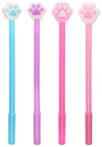 Ручка-прикол гелевая Calligrata «Лапка», корпус ассорти, стержень синий