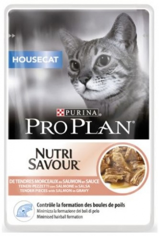 Корм влажный Purina Pro Plan (для выведения шерсти у домашних кошек) 85 г, «Лосось в соусе»