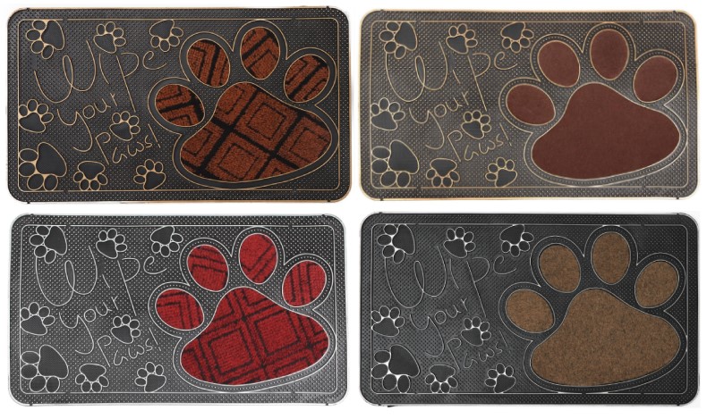 Коврик придверный полиэстровый Sima-Land 40×70 см, «Лапка», ассорти