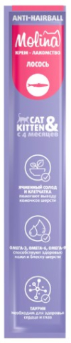 Лакомство для кошек Molina 12 г, с лососем