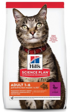Корм сухой Hill's Science Plan Adult (для взрослых кошек) 300 г, с уткой