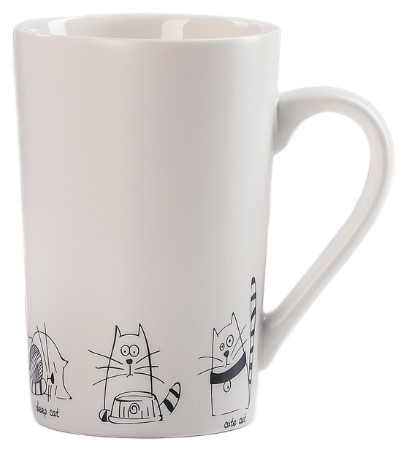 Кружка керамическая 380 мл, 11,5×8×12,2 см, «День кота» Кружка керамическая 380 мл, 11,5×8×12,2 см, «День кота»