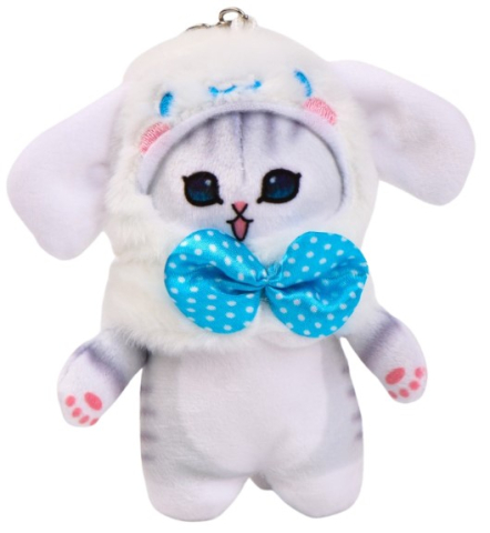 Игрушка мягкая Sima-Land 12 см, на подвесе, «Кот в шапочке зайки»