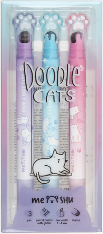 Набор маркеров-текстовыделителей со штампом Meshu Sweet Infinity, 3 цвета