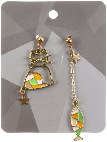 Серьги «Ночь», «Кот и рыбка» Серьги «Ночь», «Кот и рыбка»