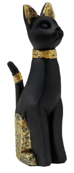 Сувенир полистоун «Чёрная кошка с золотыми ушками», 12,5*5,5*3,7 см