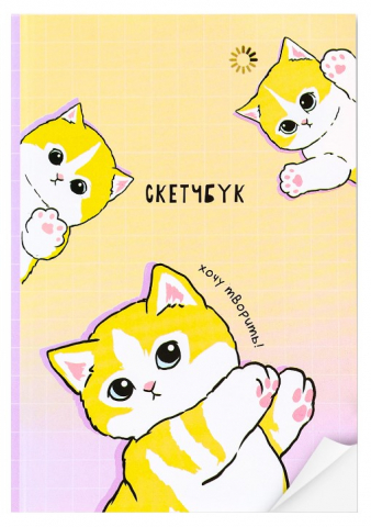 Скетчбук «Котики», 140*200 мм, 100 л.