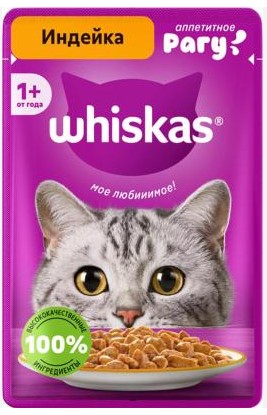Корм влажный Whiskas (для взрослых кошек), 75 г, рагу с индейкой