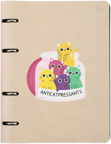 Тетрадь общая А5, 120 л. на кольцах BG, 160*215 мм, клетка, «Котики» Тетрадь общая А5, 120 л. на кольцах BG, 160*215 мм, клетка, «Котики»