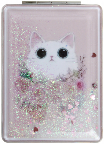 Зеркальце карманное складное Meshu 60×80 мм, Shiny Kitty